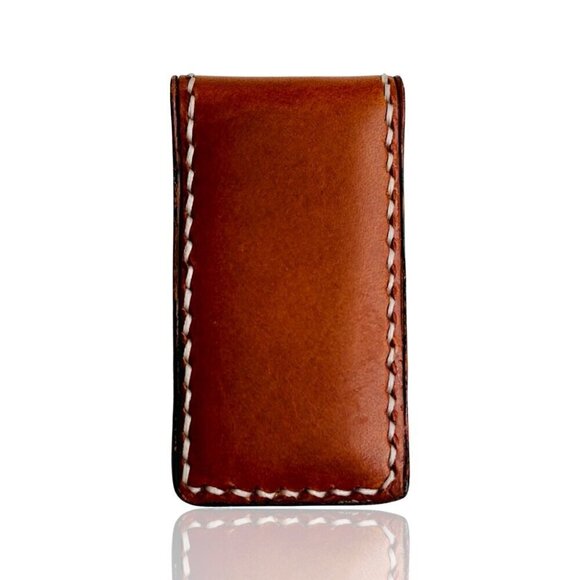 Hand Crafted Leather Money Clip, Strong Magnet, Accessory for Men - Picture 3 of 5